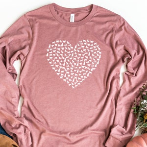 Heart Cats Long Sleeve Shirt, Lots Of Cats Shirt, Cat Lover Shirt, Cat Silhouette Shirt, Cat Lover Gift, Animal Lover Shirt, Pet Lover Shirt bild 5