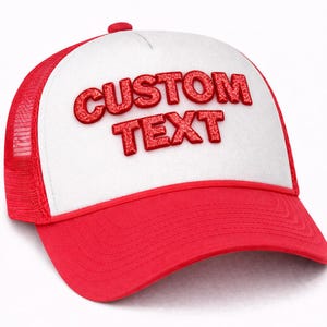 Custom Mesh Trucker Hat, 3D Glitter Puff Print (Adjustable Fit)