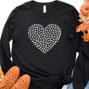 Heart Cats Long Sleeve Shirt, Lots Of Cats Shirt, Cat Lover Shirt, Cat Silhouette Shirt, Cat Lover Gift, Animal Lover Shirt, Pet Lover Shirt bild 2