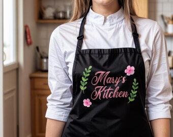 Personalized Cooking Apron - Custom Logo Apron, Adjustable Kitchen Apron, BBQ Apron, Custom Name Apron, Gift for Chefs & Bakers