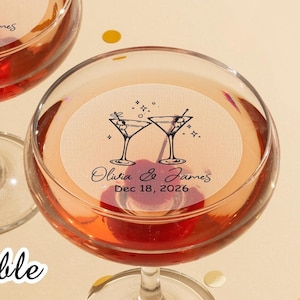 Edible Cocktail Toppers/Wedding Party Favors/Personalize Wedding/Birthday/Special Events/Edible Drink Toppers/Monogram Cocktail Garnishes
