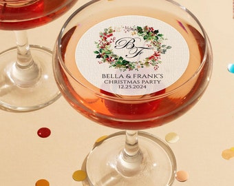 Personalized Christmas Drink Toppers/Christmas Party/NYE Drink Toppers/Winter Holiday Party/Party Cocktail Toppers/Holiday Party Beverages