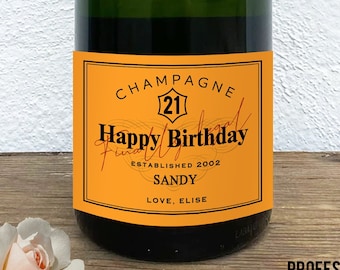 Custom Champagne Label 21st Birthday Custom Forty 30th Label Gift for Her Personalized Mini Champagne Bottle Label Birthday Liquor Label