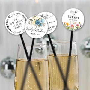 Personalized Wedding Decors/Wedding Drink Stir Sticks/Wedding Swizzle Stick/Birthday Party, Engagement Party, Anniversary Drink Tags