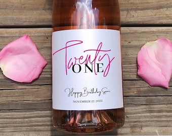 Custom Birthday Wine Label/Personalized Champagne Label/Custom Birthday Gift For Friend/21 Birthday Gift For Her/21st Gift For Her