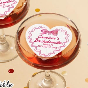 Personalized Cocktail Toppers For Bachelorette Party/Event Party Cocktail Toppers/Custom Edible Wafer Cocktail & Hot Drink Toppers