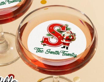 Christmas Drink Edible Cocktail Toppers Tags/ Christmas Table Favor/Christmas Party Decoration/Holiday Party Beverages/Party Cocktail Topper