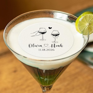 Edible Drink Toppers/Wedding Cocktail Topper/Personalized Wedding Decor/Birthday/Special Events/Edible Drink Toppers/Cocktail Garnishes