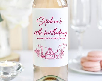 Personalized Birthday Wine Label/Funny 21st Birthday Gift/30th Birthday Gift for Daughter/Custom 21st Birthday Gift for Her/Party Favor