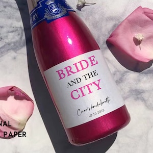 Custom Bride and the City Wine Label/NYC Bachelorette/Bachelorette Party Favors/New York Champagne Label/Wine Bottle Label Gift/Gift for Her