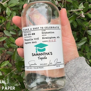 Personalized Graduation Wine Label/Casamigos Label/College Graduation Gift for Her/Class of 2023/Graduation Party/Graduation Gift for Him