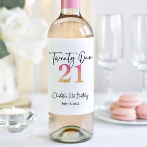 Custom 21st Birthday Wine Label/Funny Birthday Gift/Personalized 21st Birthday Gift for Her/Happy Twenty One/21st Birthday Gift for Daughter