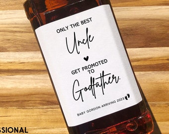 Godfather Proposal Wine Label/Gift for Godfather/Godparents Proposal/Godmother Proposal/Pregnancy Reveal/Godfather Gift/Gift for Best Friend