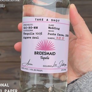 Casamigos Label/Bridesmaid Proposal Wine Label/Maid of Honor Proposal Gift/Custom Tequila Bottle Label/Bridesmaid Proposal Card/Gift for Her