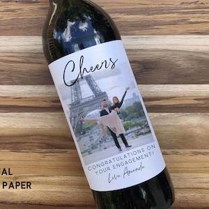 Custom Photo Wine Label/Personalized Engagement Wine Label/Engagement Gift/Wedding Wine Label/Proposal Gift/Gift for Couple/Anniversary Gift