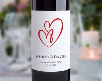 Custom Valentine's Wine Label/Valentine's Gift/Happy Valentine's Day/Engagement Gift for Couples/Wedding Wine Label/Gift for Soulmate