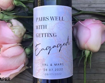Custom Engagement Wine Label/Engagement Gift/Anniversary Gift/Personalized Engagement Gift for Couple/Valentine's Gift/Custom Wedding Gift
