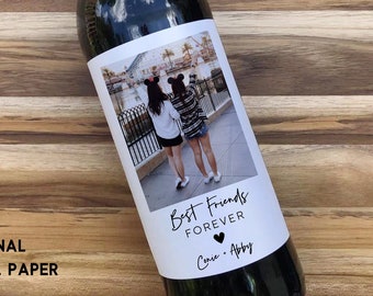 Custom Photo Wine Label/Personalized Wine Label/Bestfriends Gift/Gift for Her/Gift for Him/Photo Collage/Personalized Photo Gift/Galentines