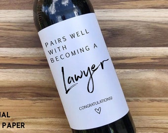 Personalized Lawyer Gift/Law Degree Wine Label/Gift for Lawyer/Law School Graduation Decorations/Law Degree Gift/Gift for Attorney