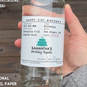 Casamigos Label/Birthday Tequila Gifts/21st Birthday Gift for Her/30th Birthday Decorations for Him/21st Birthday Gift for Him/Tequila Label