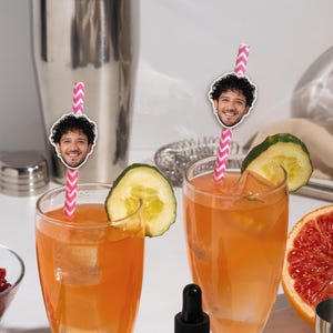 Custom Face Straws/Face Birthday Straws/Birthday Party Decorations/18th Birthday Party Decor/Personalized 16th 21st 25th Finally 18