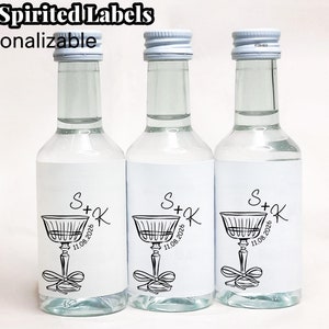 Custom Wedding Mini Liquor Bottle Labels/Martini Glass Mini Shot Labels/Minimal Wedding Label Stickers/Custom Tequila Labels/Casamigos Label
