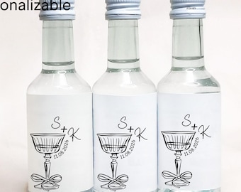 Custom Wedding Mini Liquor Bottle Labels/Martini Glass Mini Shot Labels/Minimal Wedding Label Stickers/Custom Tequila Labels/Casamigos Label