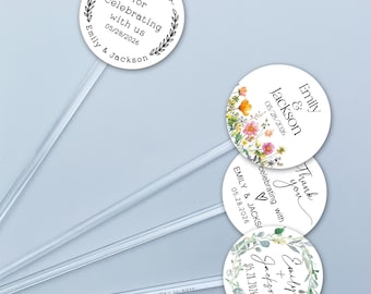 Bastoncini per mescolare personalizzati per matrimoni/Bastoni per mescolare bevande con logo personalizzato/Etichette per bevande per anniversari/Bastoni per mescolare cocktail personalizzati per feste ed eventi speciali