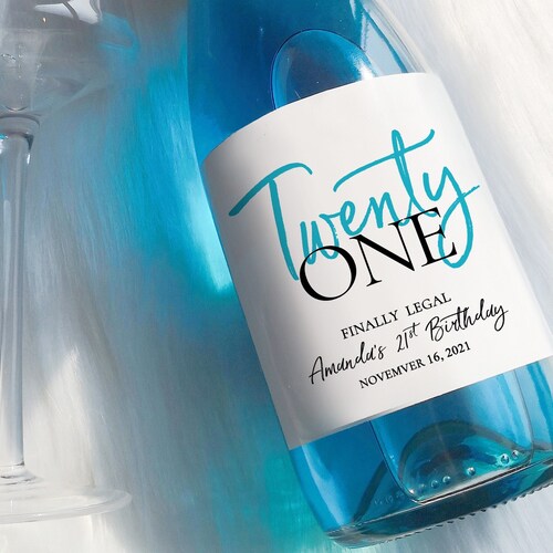 21st Birthday Gift Wine Labels 21 Birthday Gift for Her - Etsy