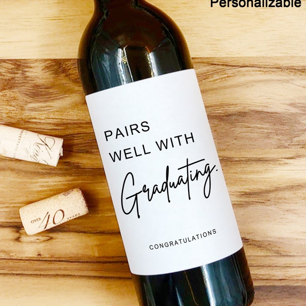 Custom Graduation Wine Label/Graduation Gift/ Graduation Card/Gift for Her/Gift for Him/Unique Gift/Congrats Grad/Funny Graduation Gift