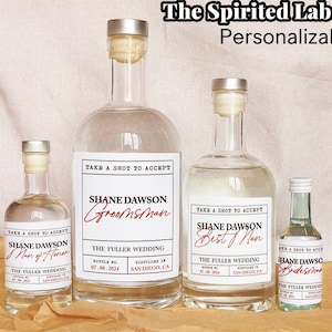 Groomsmen Whiskey Bottle Label/Groomsmen Proposal Label/Will you be my Groomsman Gift/Custom Liquor Bottle Labels/Groomsman Proposal Card