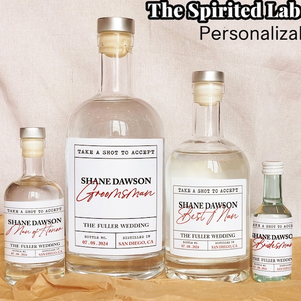 Groomsmen Whiskey Bottle Label/Groomsmen Proposal Label/Will you be my Groomsman Gift/Custom Liquor Bottle Labels/Groomsman Proposal Card