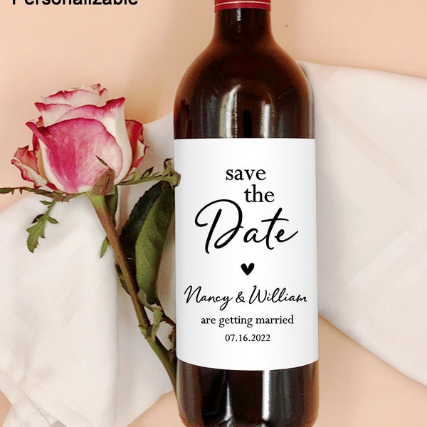 Save The Date Wine Label/Engagement Invitation Gift/Personalized Wedding Invitation/Wedding Announcement Gift/Engagement Announcement Gift