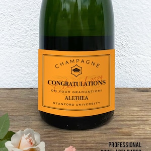 Custom Graduation Champagne Labels Graduation Gifts for Her Graduation Wine Label College Graduation Gift for Him Graduation Bottle Labels