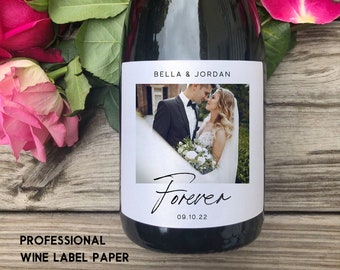 Custom Wedding Photo Label/Personalized Engagement Wine Label/Engagement Gift/Wedding Wine Label/Wedding Gift/Anniversary Gift for Couple