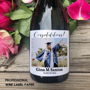 Photo Graduation Wine Label/Graduation Gifts/College Graduation Gift/Graduation Champagne Label/College Graduation Gift for Her/Gift for Him