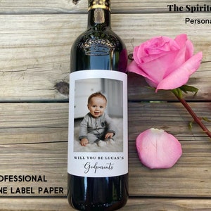 Godparents Proposal Wine Label/Godparents Proposal/Gift for Godmother/Godparents Gift/Godfather Proposal/Pregnancy Reveal/Godmother Proposal