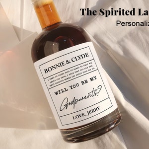Will You be My Godparents Whisky Label/Godparents Proposal Wine Bottle Sticker/Gift for Godmother/Godfather Proposal Gift/Godmother Proposal