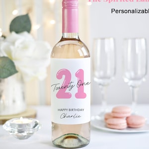 Custom 21st Birthday Wine Label/Funny Birthday Gift/Happy Twenty One/21st Birthday Gift for Daughter/Personalized 21st Birthday Gift for him