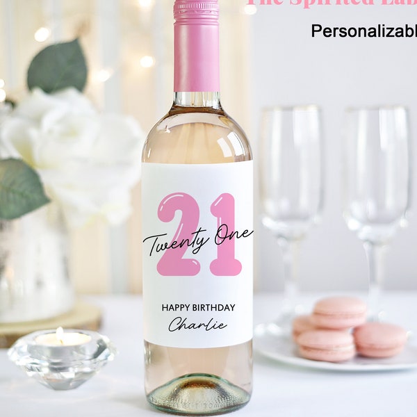Custom 21st Birthday Wine Label/Funny Birthday Gift/Happy Twenty One/21st Birthday Gift for Daughter/Personalized 21st Birthday Gift for him