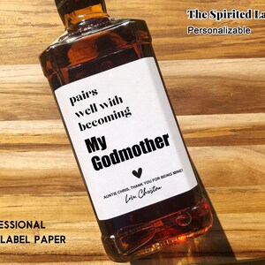 Godmother Proposal Wine Label/Godparents Proposal Gift/Gift for Godparents/Godmother Gift/Godfather Proposal Gift/Will You Be My Godmother