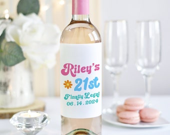 Twenty Five Twenty One Birthday Label Custom Wine Bottle 21st Birthday Gifts 21st Birthday Presents for Girls 21st Birthday Decorations