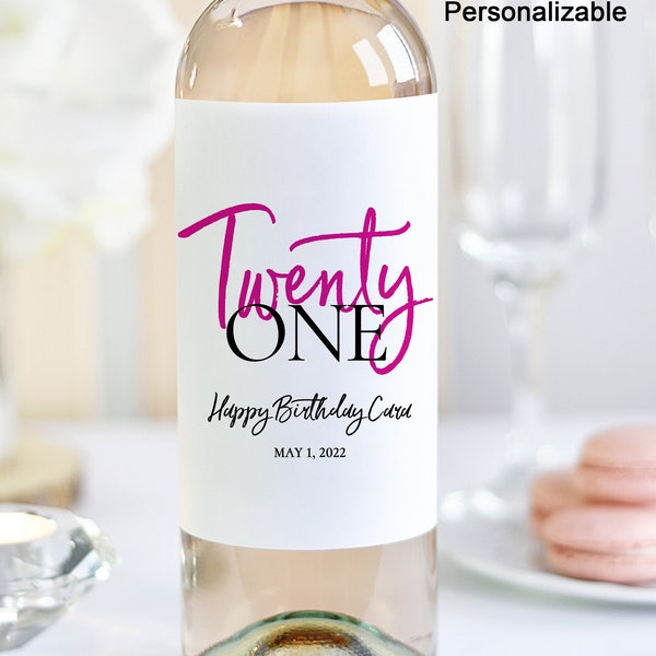 Custom Birthday Wine Label/Personalized Champagne Label/Custom Birthday Gift For Friend/21 Birthday Gift For Her/21st Gift For Her