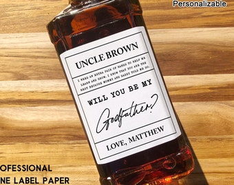 Will You Be My Godfather Whisky Label/Godfather Proposal/Gift for Godfather/Custom Godfather Proposal Whisky label/Godparents Proposal Gift