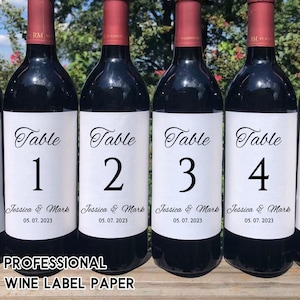 Wedding Table Wine Label/Custom Table Numbers Wine Label/Wedding Wine Label/Table Allocation Label/Wedding Party/Seating Chart/Table Numbers