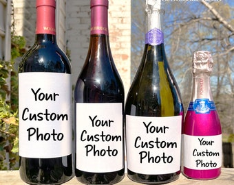Custom Wine Label Photo Stickers/Picture Printing Labels/Photo Wine Label/Custom Liquor Labels/Wedding Gifts/Engagement Gift/Retirement Gift