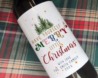 Christmas Wine Label Funny Christmas Gift Holiday Gift for Family Christmas Party Decor Custom Wine Label Gift for Friends Xmas Gift Ideas