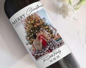 Custom Christmas Wine Label Holiday Gift Stickers Custom Wine Bottle Label Christmas Party Decorations Funny Christmas Labels Wine Gift