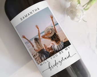 Bridesmaid Proposal Box Wine Label/Bridesmaid Proposal Photo Gift/Personalized Maid of Honor Proposal Wine Label/Will you be my Bridesmaid