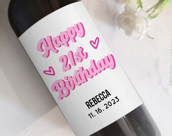 Personalized 21st Birthday Wine Label/21st Birthday Gifts/Custom Birthday Gift for Friend/21 Birthday Gift For Her/21st Gift for Daughter